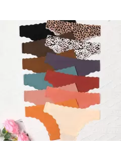 Bikini triangular para mujer, borde ondulado, transpirable, de tiro bajo