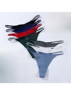 Tanga de cintura baja Sexy sin costuras con espalda en T para mujer