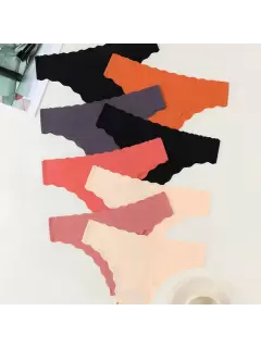 Bikini triangular para mujer, borde ondulado, transpirable, de tiro bajo